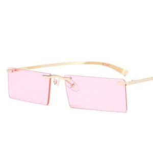 Pink Rimless Sunglasses